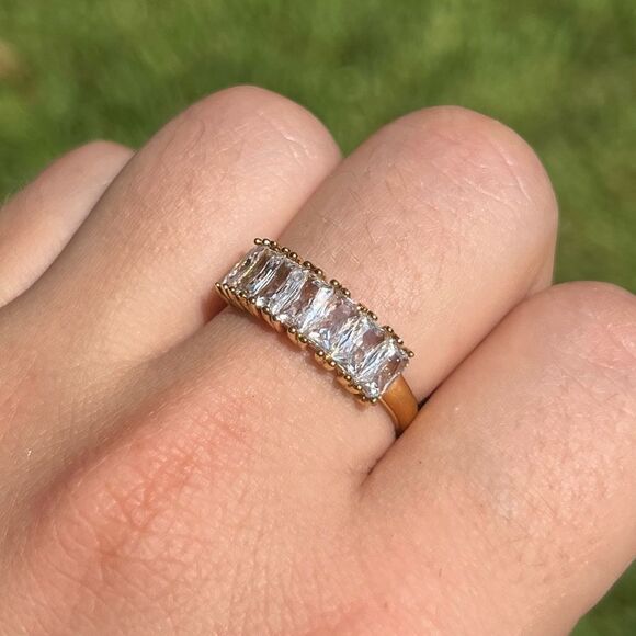 Jewelry - New! “Jacquelyn” Gold Baguette Crystal Ring
